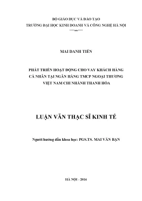 Hoạt động cho vay cá nhân tại ngân hàng TMCP Ngoại 