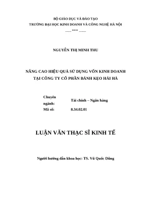 Nâng cao hiệu quả sử dụng vốn kinh doanh tại Công ty Cổ 