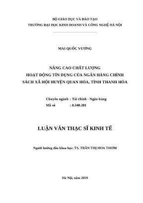 Nâng cao chất lượng tín dụng tại Ngân hàng Chính sách xã