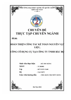 Cải thiện kế toán nguyên vật liệu tại công ty TNHH Bắc Bộ