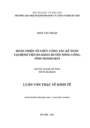 Cải tiến công tác kế toán tại Bệnh viện Đa khoa Huyện 