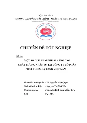Giải pháp nâng cao chất lượng nhân sự tại công ty phát 