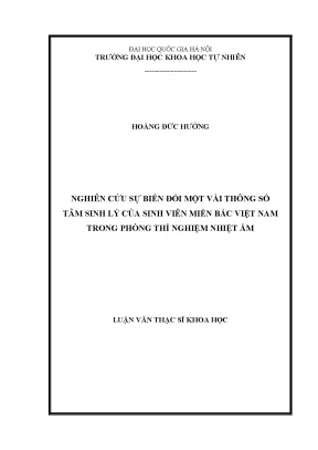Nghiên cứu tâm sinh lý sinh viên miền Bắc Việt Nam trong 