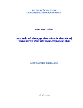 Mô hình iqqm trong tính toán cân bằng nước lưu vực sông 