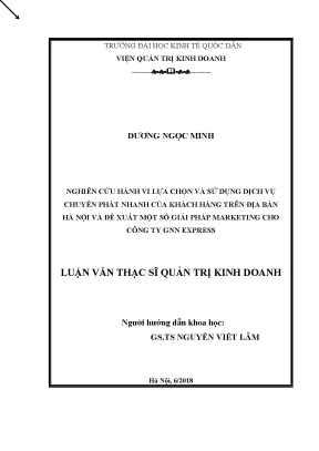 Nghiên cứu hành vi khách hàng trong dịch vụ chuyển phát