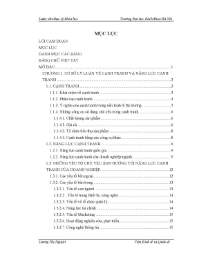 Giải pháp nâng cao năng lực cạnh tranh cho công ty nước