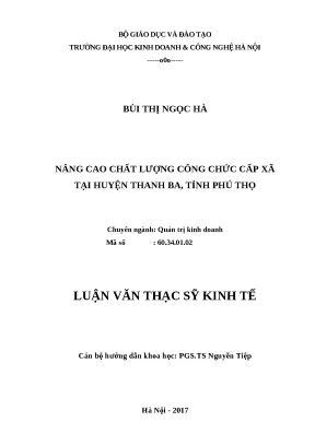 Nâng cao chất lượng công chức cấp xã tại huyện Thanh Ba,
