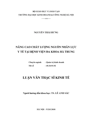 Nâng cao chất lượng nguồn nhân lực y tế tại Bệnh viện Đa 