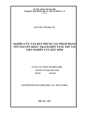 Nghiên cứu tác phẩm Nguyễn Khắc Trạch tại Viện Nghiên 
