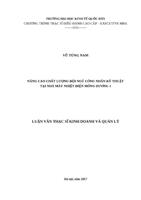 Phân tích chất lượng đội ngũ kỹ thuật tại Nhà máy Nhiệt 
