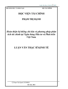 Phân tích Tài chính Ngân hàng Đầu tư và Phát triển Việt 