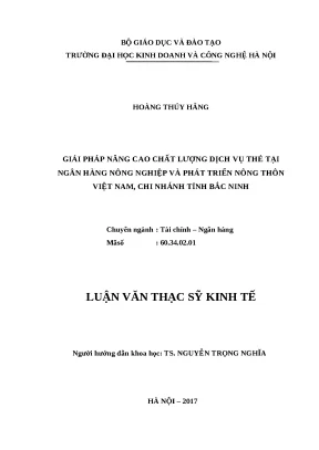 Chất lượng dịch vụ thẻ tại Agribank Bắc Ninh: Đánh giá