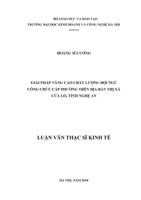 Nâng cao chất lượng đội ngũ công chức cấp phường tại Thị 