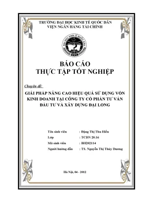 Tối ưu hóa hiệu quả sử dụng vốn tại Công ty Cổ phần Tư 