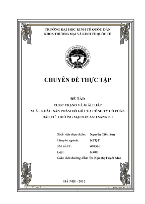 Giải pháp xuất khẩu đồ gỗ của Sơn Anh sang EU: Thực 
