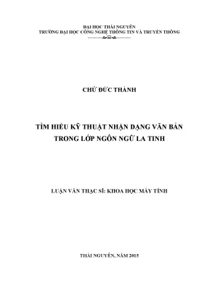 Nhận dạng văn bản trong tiếng Latin: Nghiên cứu thạc sĩ