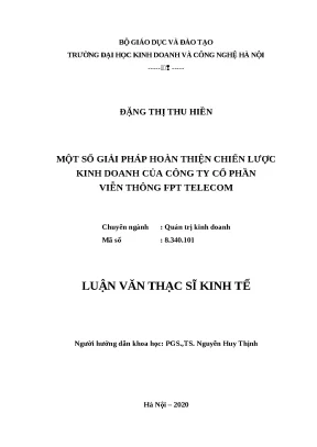 Chiến lược kinh doanh hiệu quả cho FPT Telecom: Luận văn