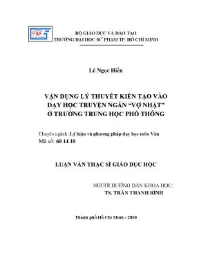 Ứng dụng Lý thuyết Kiến tạo vào Dạy học Truyện ngắn Vợ 