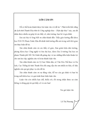 Phát triển bền vững du lịch tỉnh Thanh Hóa