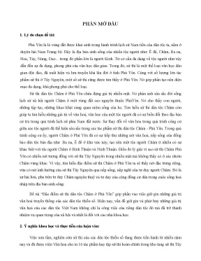 Phân tích Đặc điểm Sử thi Dân tộc Chăm ở Phú Yên