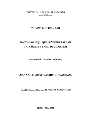Nâng cao hiệu quả sử dụng tài sản tại công ty TNHH Đức