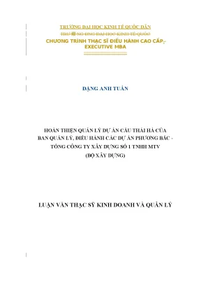 Quản lý dự án cầu Thái Hà: Luận văn thạc sĩ về kinh 