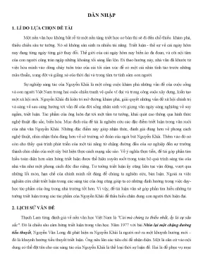 Triết Lý Trong Văn Xuôi Nguyễn Khải Thời Kì Đổi Mới: 