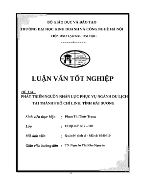 Phát triển nguồn nhân lực du lịch Chí Linh: Luận văn