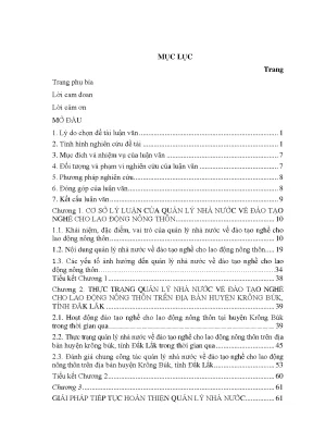Quản lý đào tạo nghề cho lao động nông thôn tại huyện 