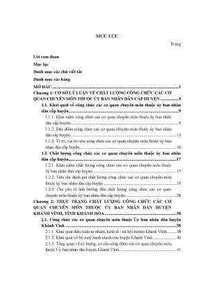 Phân tích chất lượng công chức tại Khánh Vĩnh, Khánh