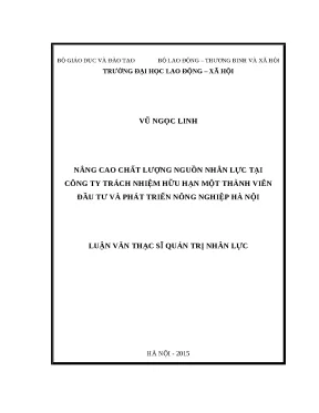 Nâng cao Chất lượng Nguồn Nhân lực tại Công ty Đầu tư & 