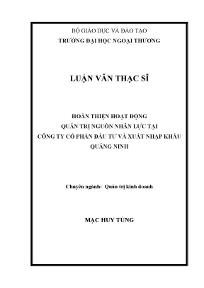 Cải thiện quản trị nguồn nhân lực tại Công ty Cổ phần