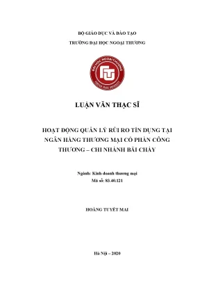 Quản lý rủi ro tín dụng tại Vietcombank Bãi Cháy: Luận 