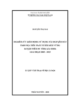 Biến Động Sử Dụng Tài Nguyên Đất Tại Huyện Tiên Du: 