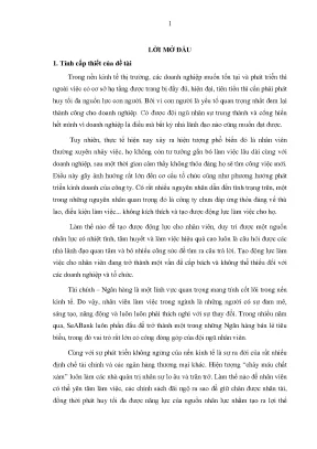 Tạo động lực cho nhân viên tại ngân hàng TMCP Đông Nam Á