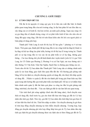 Phân Tích Yếu Tố Ảnh Hưởng Đến Giá Đất Tại Vĩnh Long