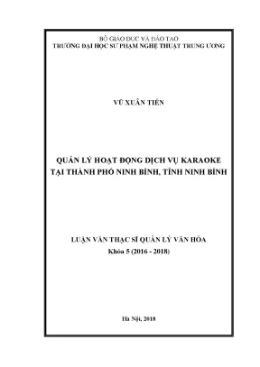 Quản lý Hoạt động Dịch vụ Karaoke tại Ninh Bình: Hướng 