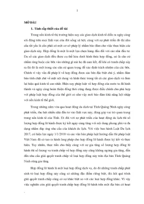 Giải Quyết Tranh Chấp Hợp Đồng Lữ Hành Tại Quảng Ninh