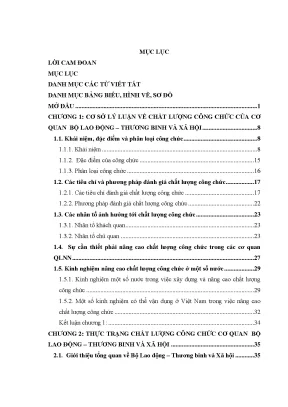 Đánh giá chất lượng công chức tại Bộ Lao động, Thương 