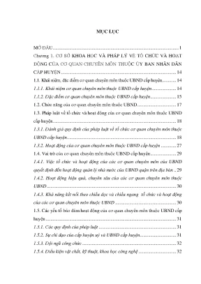 Tổ chức và hoạt động của Cơ quan Chuyên môn thuộc UBND