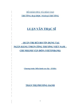Quản trị rủi ro tín dụng tại VietinBank Vân Đồn