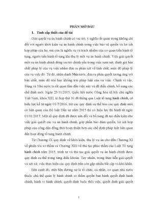 Phân tích giải quyết vụ án hành chính tại Tòa án Nhân 