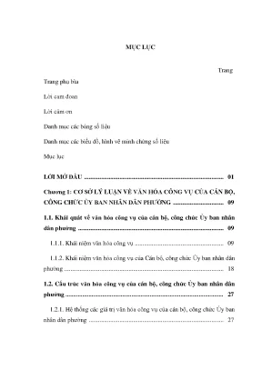 Phân tích Văn hóa Công vụ tại Ủy ban Nhân dân Phường, 