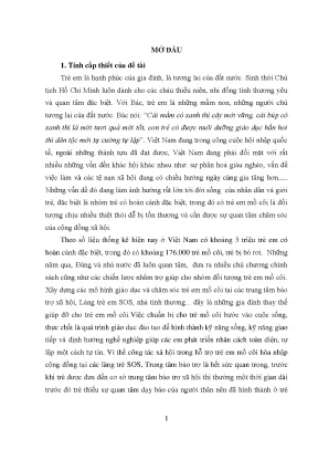 Hỗ trợ hòa nhập cộng đồng cho trẻ em mồ côi tại làng trẻ 