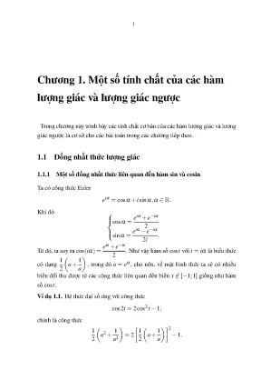 Bất đẳng thức trong Hàm lượng giác và Hàm lượng giác 
