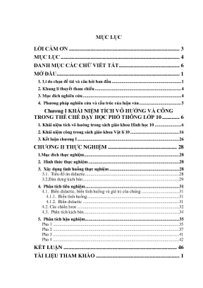 Nghiên cứu didactic về tích vô hướng trong chương trình 