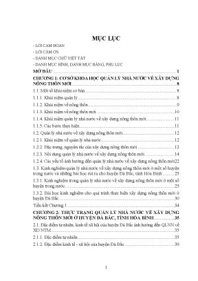 Quản lý nhà nước trong xây dựng nông thôn mới tại huyện 