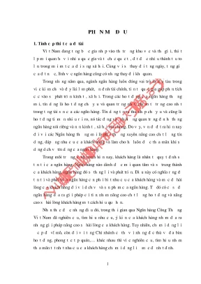 Nâng cao sự hài lòng khách hàng dịch vụ tín dụng tại 
