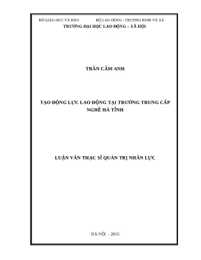 Tạo động lực lao động hiệu quả tại trường trung cấp nghề 