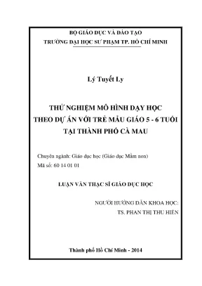 Mô hình dạy học dự án cho trẻ mẫu giáo 5-6 tuổi tại Cà Mau